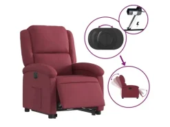 vidaXL Relaxsessel mit Aufstehhilfe Elektrisch Weißrot Stoff Modell 7