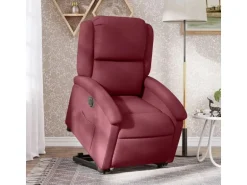 vidaXL Relaxsessel mit Aufstehhilfe Elektrisch Weißrot Stoff Modell 7