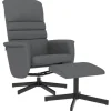 vidaXL Relaxsessel mit Fußhocker Grau Kunstleder Modell 5