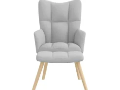 vidaXL Relaxsessel mit Fußhocker Wolkengrauer Stoff 4016777