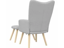 vidaXL Relaxsessel mit Fußhocker Wolkengrauer Stoff 4016777