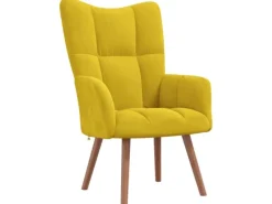 vidaXL Relaxsessel mit Hocker Senfgelb Samt Modell 6