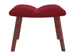 vidaXL Relaxsessel mit Hocker Weißrot Samt Modell 6