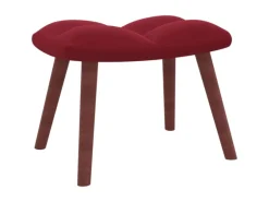 vidaXL Relaxsessel mit Hocker Weißrot Samt Modell 6