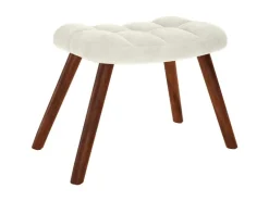 vidaXL Relaxsessel mit Hocker Creme Samt 4016830
