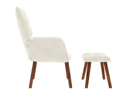 vidaXL Relaxsessel mit Hocker Creme Samt 4016830