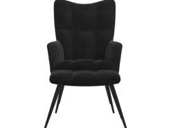vidaXL Relaxsessel mit Hocker Schwarz Samt Modell 5