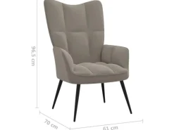 vidaXL Relaxsessel mit Hocker Hellgrau Samt Modell 5