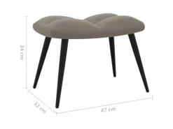 vidaXL Relaxsessel mit Hocker Hellgrau Samt Modell 5