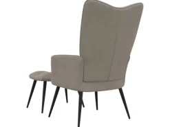 vidaXL Relaxsessel mit Hocker Hellgrau Samt Modell 5