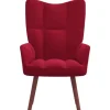 vidaXL Relaxsessel Weißrot Samt Modell 8