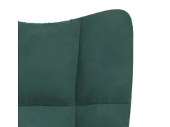 vidaXL Schaukelstuhl mit Hocker Samt Dunkelgrün