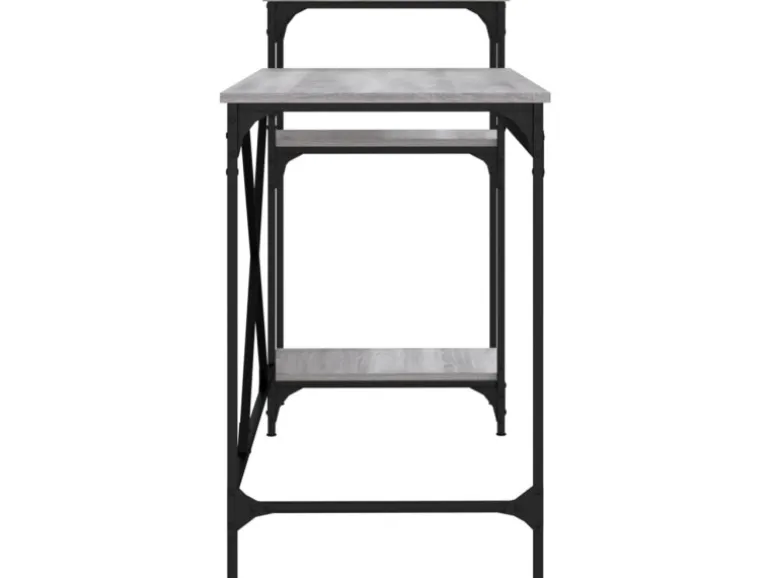 vidaXL Schreibtisch mit Regal Grau Sonoma 135x50x90 cm Holzwerkstoff 826712