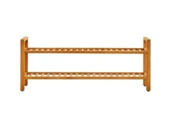 vidaXL Schuhregal mit 2 Etagen 100x27x40 cm Massivholz Eiche 331748