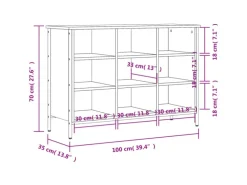 vidaXL Schuhregal Schwarz 100x35x70 cm Holzwerkstoff 831843