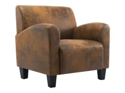 vidaXL Sessel Braun Kunstleder Wildleder-Optik