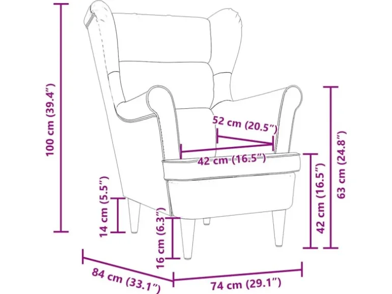 vidaXL Sessel Creme 74x84x100 cm Stoff 4016902