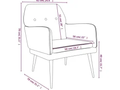 vidaXL Sessel Gelb 62x79x79 cm Samt Modell 1