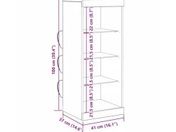 vidaXL Sideboard Altholz 41 x 37 x 100 cm Holzwerkstoff 863054