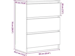vidaXL Sideboard Artisan-Eiche 60x35x76 cm Holzwerkstoff 862492