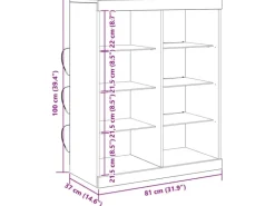 vidaXL Sideboard Eiche Handwerklich 41 x 37 x 100 cm Holzwerkstoff 863049