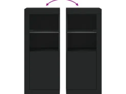 vidaXL Sideboard mit LED-Leuchten Schwarz 41x37x100 cm 836645