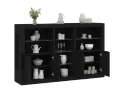vidaXL Sideboard mit LED-Leuchten Schwarz 162x37x100 cm 3209171