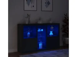 vidaXL Sideboard mit LED-Leuchten Schwarz 162x37x100 cm 3209171