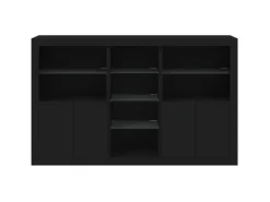vidaXL Sideboard mit LED-Leuchten Schwarz 162x37x100 cm 3209171