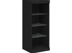 vidaXL Sideboard mit LED-Leuchten Schwarz 162x37x100 cm 3209171