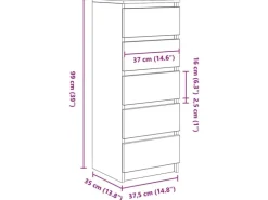 vidaXL Sideboard mit Schubladen Artisan-Eiche 37,5x35x99 cm 861768