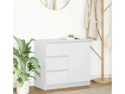 vidaXL Sideboard mit Schublade Weiß 71x35x65 cm Holzwerkstoff 861571