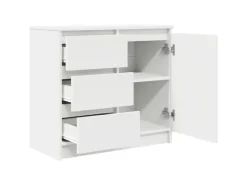vidaXL Sideboard mit Schublade Weiß 71x35x65 cm Holzwerkstoff 861571