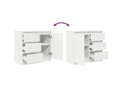 vidaXL Sideboard mit Schublade Weiß 71x35x65 cm Holzwerkstoff 861571