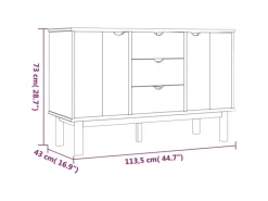 vidaXL Sideboard OTTA 113,5x43x73 cm Massivholz Kiefer 348591
