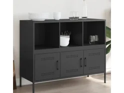 vidaXL Sideboard Schwarz 100,5x39x79 cm Stahl 843090