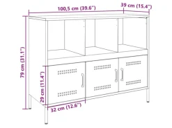 vidaXL Sideboard Schwarz 100,5x39x79 cm Stahl 843090