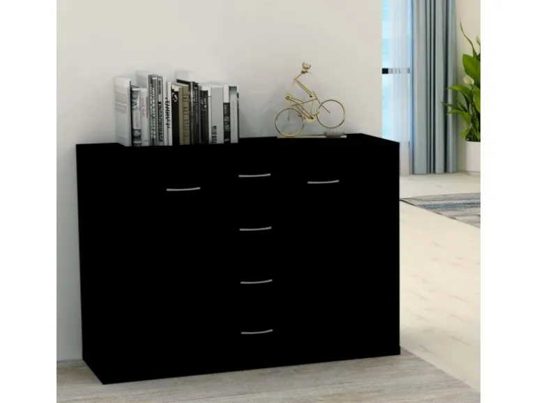 vidaXL Sideboard Schwarz 88x30x65 cm Holzwerkstoff 800685