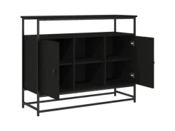 vidaXL Sideboard Schwarz 100x35x80 cm Holzwerkstoff 835539