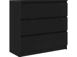 vidaXL Sideboard Schwarz Eichen-Optik 80x35x76 cm Holzwerkstoff 861734