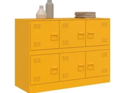 vidaXL Sideboard Senfgelb 99x39x73 cm Stahl 841796