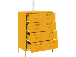 vidaXL Sideboard Senfgelb 68x39x89 cm Stahl 842985