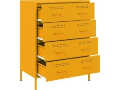 vidaXL Sideboard Senfgelb 68x39x89 cm Stahl 842985