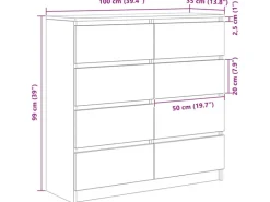 vidaXL Sideboard Sonoma-Eiche 100x35x99 cm Holzwerkstoff 3328491
