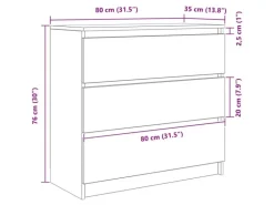vidaXL Sideboard Sonoma-Eiche 80x35x76 cm Holzwerkstoff 861735