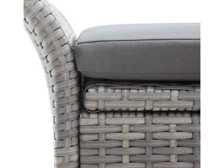 vidaXL Sitzbank mit Stauraum und Kissen Grau 138 cm Poly Rattan 45809