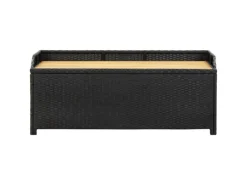 vidaXL Sitzbank mit Stauraum 120 cm Poly Rattan Schwarz