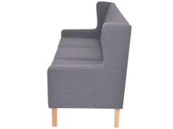vidaXL 3-Sitzer Sofa Stoff Grau