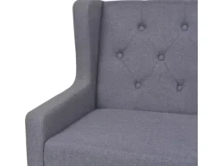 vidaXL 3-Sitzer Sofa Stoff Grau
