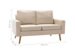 vidaXL 2-Sitzer-Sofa Creme Stoff